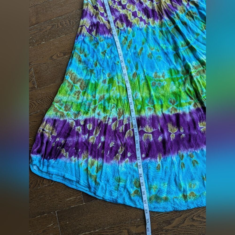 Model France summer umbrella coverup dress one size boho hippie tie die beachy - Picture 6 of 8